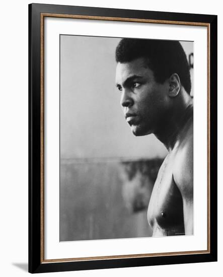 Boxer Muhammad Ali Training for a Fight Against Joe Frazier-John Shearer-Framed Premium Photographic Print