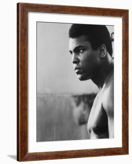 Boxer Muhammad Ali Training for a Fight Against Joe Frazier-John Shearer-Framed Premium Photographic Print