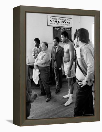 Boxer Muhammad Ali Training for a Fight Against Joe Frazier-John Shearer-Framed Premier Image Canvas