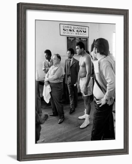 Boxer Muhammad Ali Training for a Fight Against Joe Frazier-John Shearer-Framed Premium Photographic Print