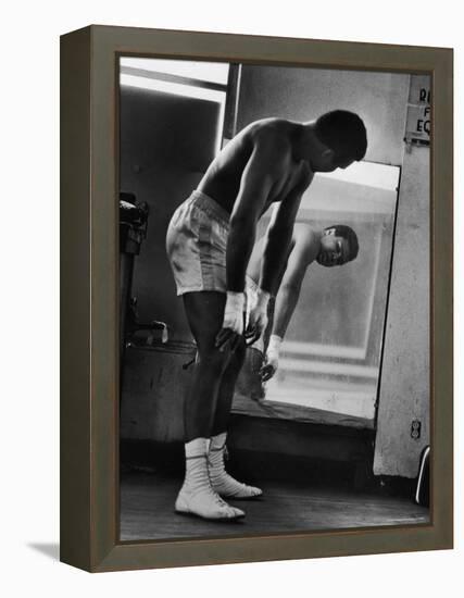 Boxer Muhammad Ali Training for His Fight Against Joe Frazier-John Shearer-Framed Premier Image Canvas