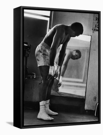 Boxer Muhammad Ali Training for His Fight Against Joe Frazier-John Shearer-Framed Premier Image Canvas