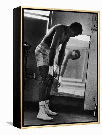 Boxer Muhammad Ali Training for His Fight Against Joe Frazier-John Shearer-Framed Premier Image Canvas