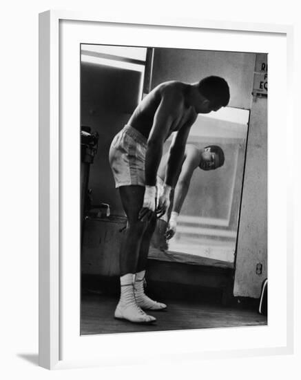 Boxer Muhammad Ali Training for His Fight Against Joe Frazier-John Shearer-Framed Premium Photographic Print