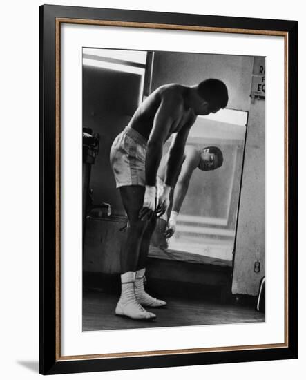 Boxer Muhammad Ali Training for His Fight Against Joe Frazier-John Shearer-Framed Premium Photographic Print