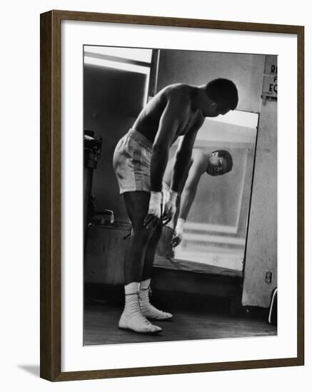 Boxer Muhammad Ali Training for His Fight Against Joe Frazier-John Shearer-Framed Premium Photographic Print