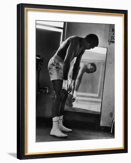 Boxer Muhammad Ali Training for His Fight Against Joe Frazier-John Shearer-Framed Premium Photographic Print