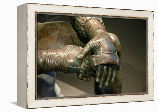 Boxer of Quirinal or Therme Boxer. Bronze Hellenistic orginal found at the remains of the Baths-Werner Forman-Framed Premier Image Canvas