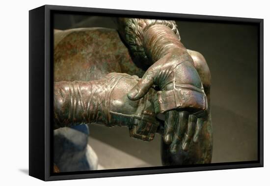 Boxer of Quirinal or Therme Boxer. Bronze Hellenistic orginal found at the remains of the Baths-Werner Forman-Framed Premier Image Canvas