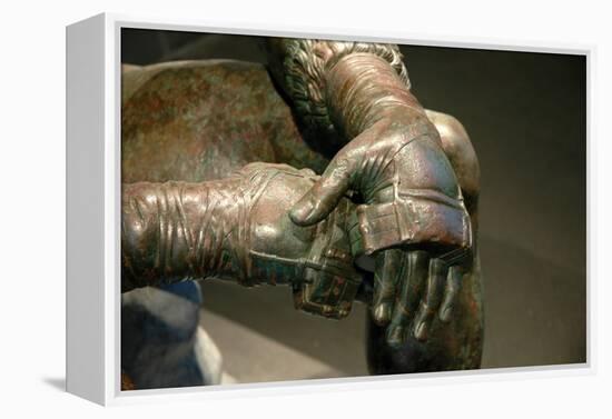 Boxer of Quirinal or Therme Boxer. Bronze Hellenistic orginal found at the remains of the Baths-Werner Forman-Framed Premier Image Canvas