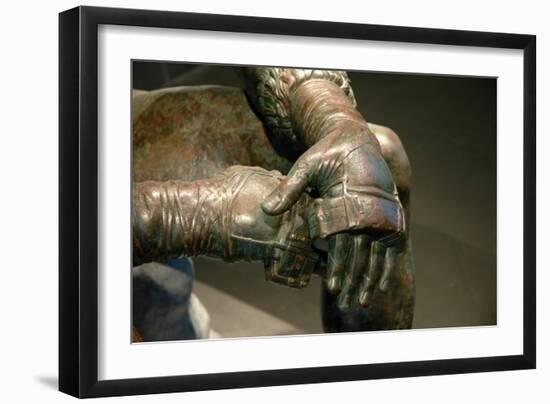 Boxer of Quirinal or Therme Boxer. Bronze Hellenistic orginal found at the remains of the Baths-Werner Forman-Framed Giclee Print