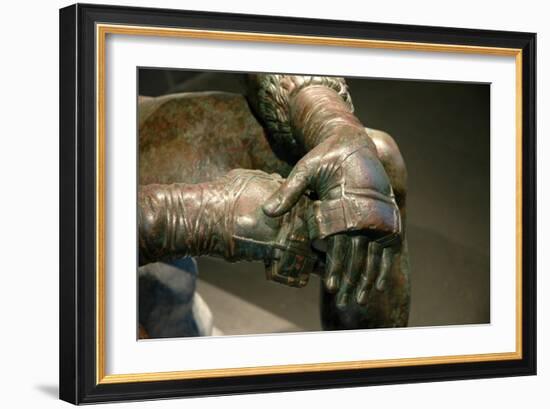 Boxer of Quirinal or Therme Boxer. Bronze Hellenistic orginal found at the remains of the Baths-Werner Forman-Framed Giclee Print