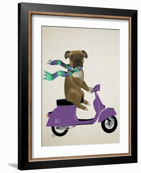 Boxer On Moped-Fab Funky-Framed Art Print