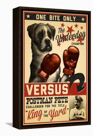 Boxer - Retro Boxing Ad-Lantern Press-Framed Stretched Canvas