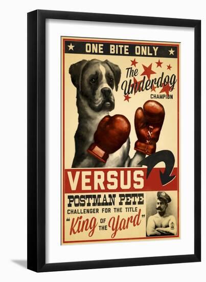 Boxer - Retro Boxing Ad-Lantern Press-Framed Premium Giclee Print