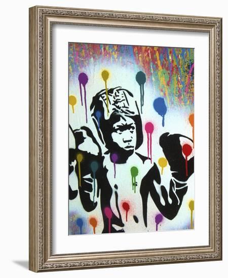 Boxer V Pollock-Abstract Graffiti-Framed Giclee Print