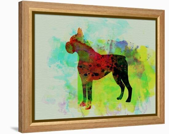 Boxer Watercolor-NaxArt-Framed Stretched Canvas