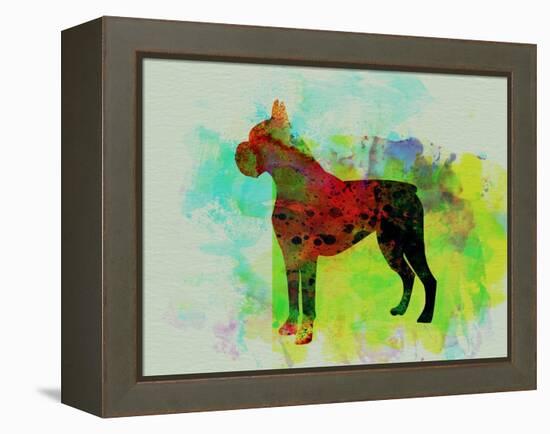 Boxer Watercolor-NaxArt-Framed Stretched Canvas