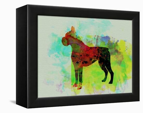 Boxer Watercolor-NaxArt-Framed Stretched Canvas