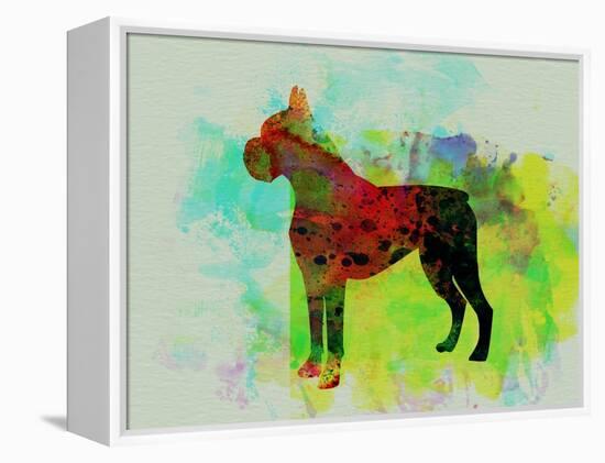 Boxer Watercolor-NaxArt-Framed Stretched Canvas