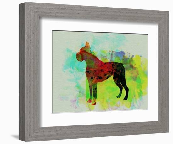 Boxer Watercolor-NaxArt-Framed Art Print