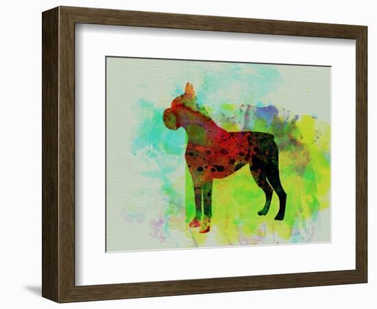 Boxer Watercolor-NaxArt-Framed Art Print