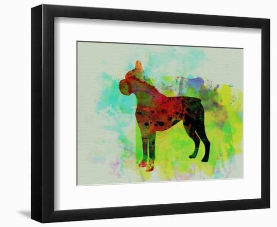 Boxer Watercolor-NaxArt-Framed Art Print