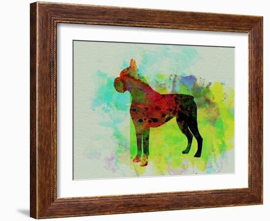 Boxer Watercolor-NaxArt-Framed Art Print