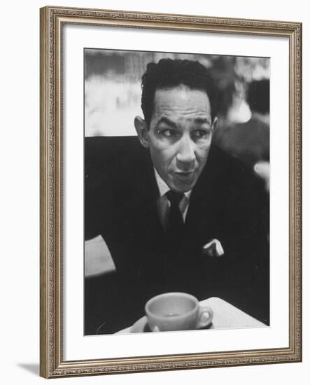 Boxer Willie Pep Giving His Views About the Boxing Monopoly Legislation-null-Framed Premium Photographic Print