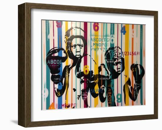 Boxers And Alphabet-Abstract Graffiti-Framed Giclee Print