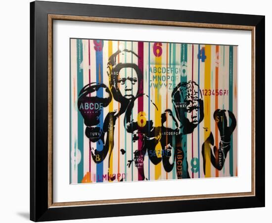 Boxers And Alphabet-Abstract Graffiti-Framed Giclee Print