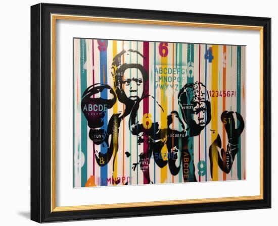 Boxers And Alphabet-Abstract Graffiti-Framed Giclee Print