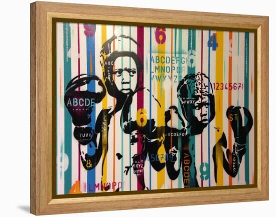 Boxers And Alphabet-Abstract Graffiti-Framed Premier Image Canvas