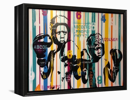 Boxers And Alphabet-Abstract Graffiti-Framed Premier Image Canvas