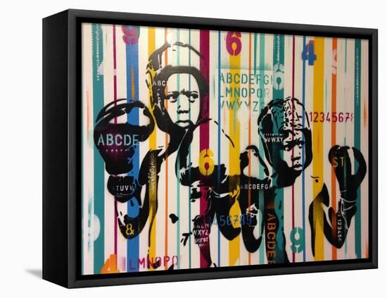 Boxers And Alphabet-Abstract Graffiti-Framed Premier Image Canvas