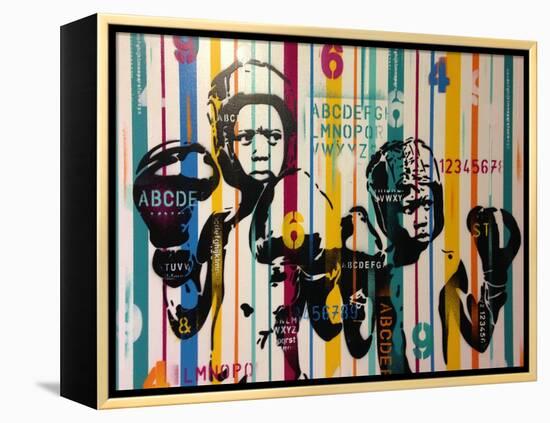 Boxers And Alphabet-Abstract Graffiti-Framed Premier Image Canvas