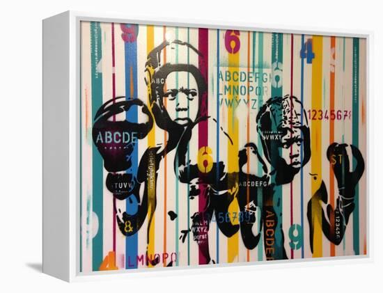 Boxers And Alphabet-Abstract Graffiti-Framed Premier Image Canvas