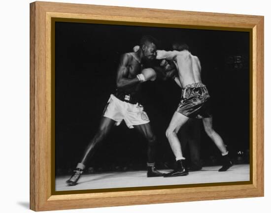 Boxers Competing in Golden Gloves Bout, 1940-Gjon Mili-Framed Premier Image Canvas