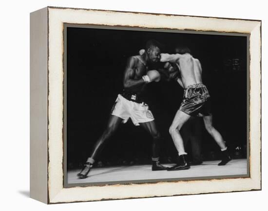 Boxers Competing in Golden Gloves Bout, 1940-Gjon Mili-Framed Premier Image Canvas