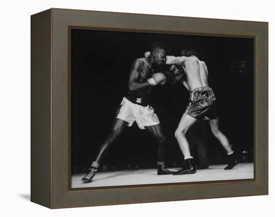 Boxers Competing in Golden Gloves Bout, 1940-Gjon Mili-Framed Premier Image Canvas