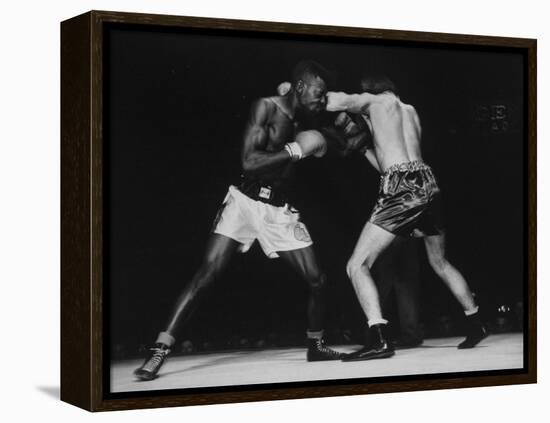 Boxers Competing in Golden Gloves Bout, 1940-Gjon Mili-Framed Premier Image Canvas