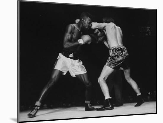 Boxers Competing in Golden Gloves Bout, 1940-Gjon Mili-Mounted Photographic Print