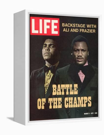 Boxers Muhammad Ali and Joe Frazier, March 5, 1971-John Shearer-Framed Premier Image Canvas