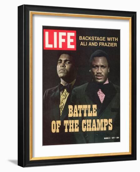 Boxers Muhammad Ali and Joe Frazier, March 5, 1971-John Shearer-Framed Photographic Print