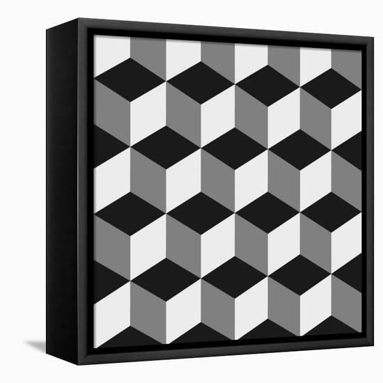 Boxes Illusion Copy-yobidaba-Framed Stretched Canvas