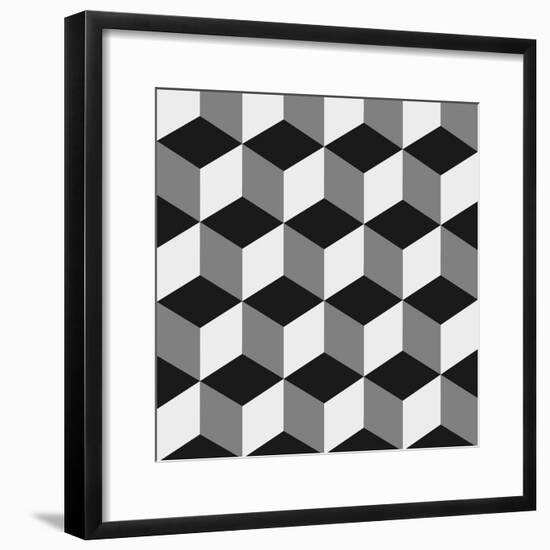 Boxes Illusion Copy-yobidaba-Framed Premium Giclee Print