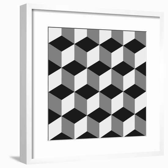 Boxes Illusion Copy-yobidaba-Framed Premium Giclee Print