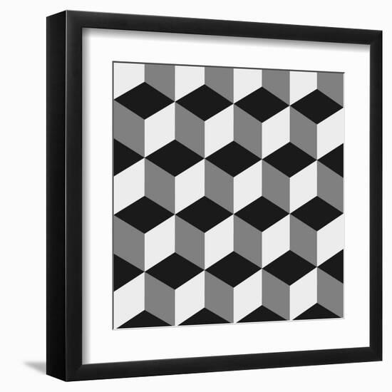 Boxes Illusion Copy-yobidaba-Framed Art Print