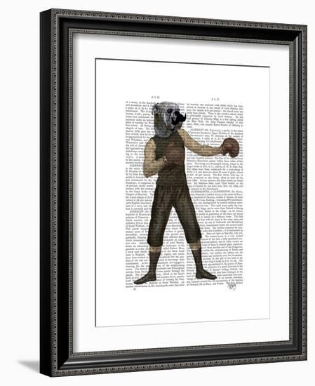 Boxing Bulldog Full-Fab Funky-Framed Premium Giclee Print