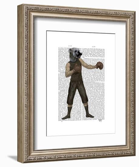 Boxing Bulldog Full-Fab Funky-Framed Art Print